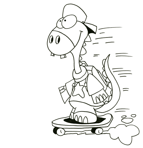 Les lignes de vitesse du dinosaure, un cours de dessin par l'illustrateur Dang.