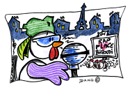 Des coloriages gratuits pour les enfants, des illustrations enfants dessiné par dang. Une poule chante devant des milliers d'enfants  Paris sur la place bigoudi. La place bigoudi tant une place imaginaire, ne la chercher pas dans le plan de Paris, elle se trouve dans l'imagination de Stphy.